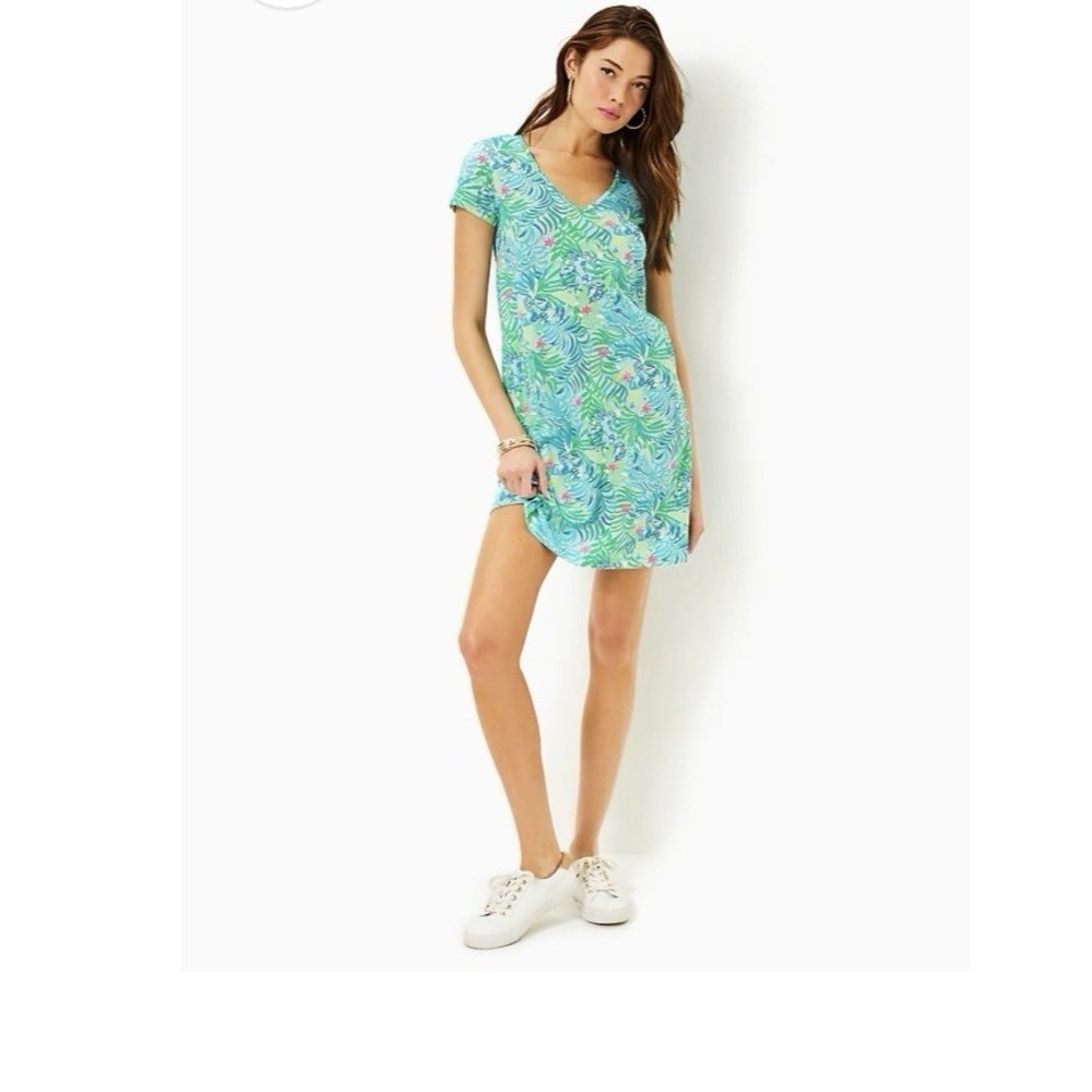 New Lilly Pulitzer Etta Short Sleeve Dress in Multi Via Parigi Medium M‎